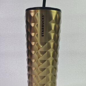 Starbucks Gold Tumbler with Straw